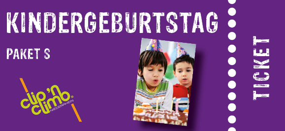 Partypaket-Kinder "S" "Climb 'n Go" wochentags (4 bis 14J.) ab sechs Teilnehmer